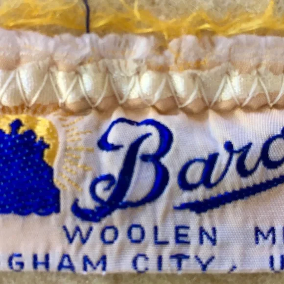 Baron Woolen Mills Multi Stripe Premium Wool 1940s Vintage Blanket